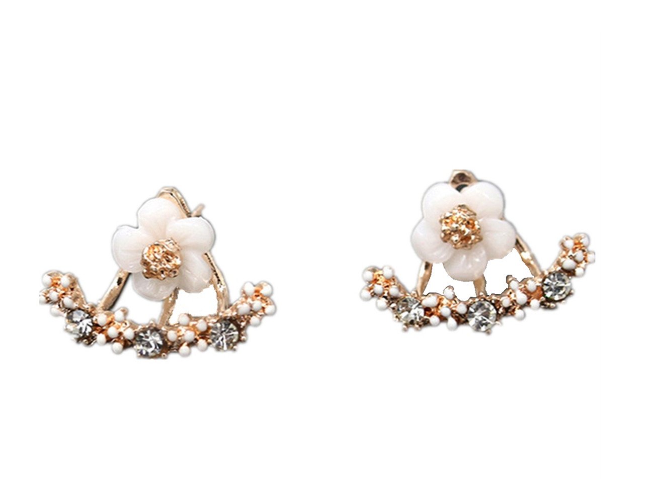 Crystal Stud Earrings Boucle d'oreille Femme 2017 Fashion Flower Earrings for Women Gold Bijoux Jewelry Brincos Pendientes Mujer