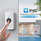 TECKNET Wireless Doorbell IP65 Waterproof Plug in 1300ft Range 60 Chimes White view 2