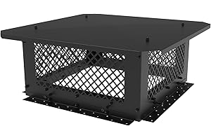 Hahaemall Chimney Cap, 19" x 19" Chimney Cover, Chimney Rain Caps, Adjustable Fireplace Chimney Caps for Outside to Fit Existing Clay Flue Tile Sizes, Black
