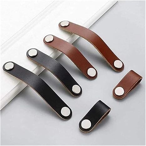 Amazon Co Jp ドアキャビネット引き出しキャビネットレザーハンドルドアハンドルdiyクラフト引き出し食器棚 アクセサリーに関してレザープルハンドルの交換 Color Brown 128mm ホーム キッチン
