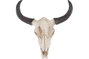 IMIKEYA Western Bull Head Skull Wall Hanging Art Decor Realistic Cow Steer Skull Ornament Animal Head Statue Nordic Style Boh