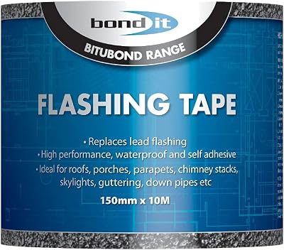 Bond-It Flashing Tape 150mm x 10m Black Self-Adhesive Weatherproof Roof Repair