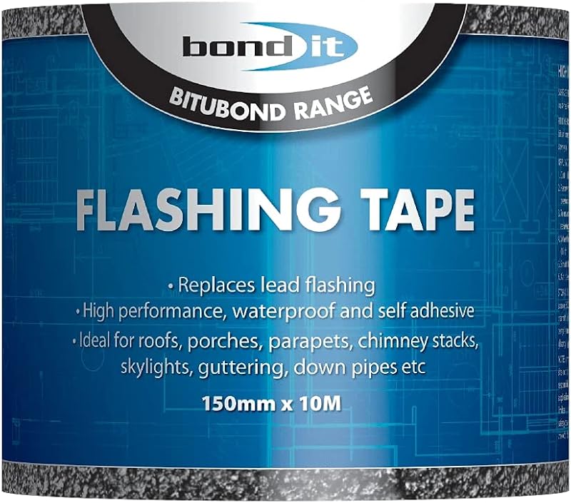 Bond-It Flashing Tape 150mm x 10m Black Self-Adhesive Weatherproof Roof Repair