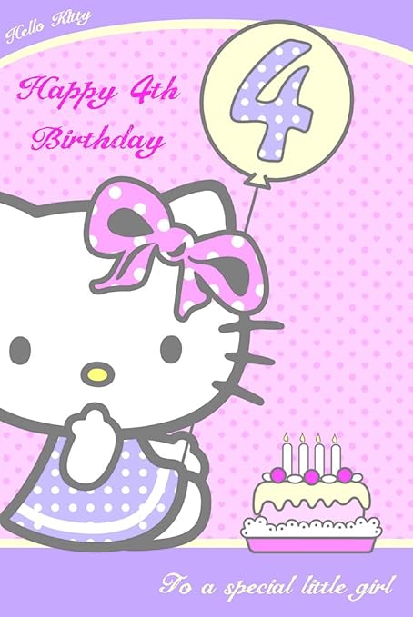 Biglietti Auguri Di Natale Hello Kitty.Hello Kitty Biglietto Di Auguri Di Compleanno 4 Anni Amazon It Cancelleria E Prodotti Per Ufficio