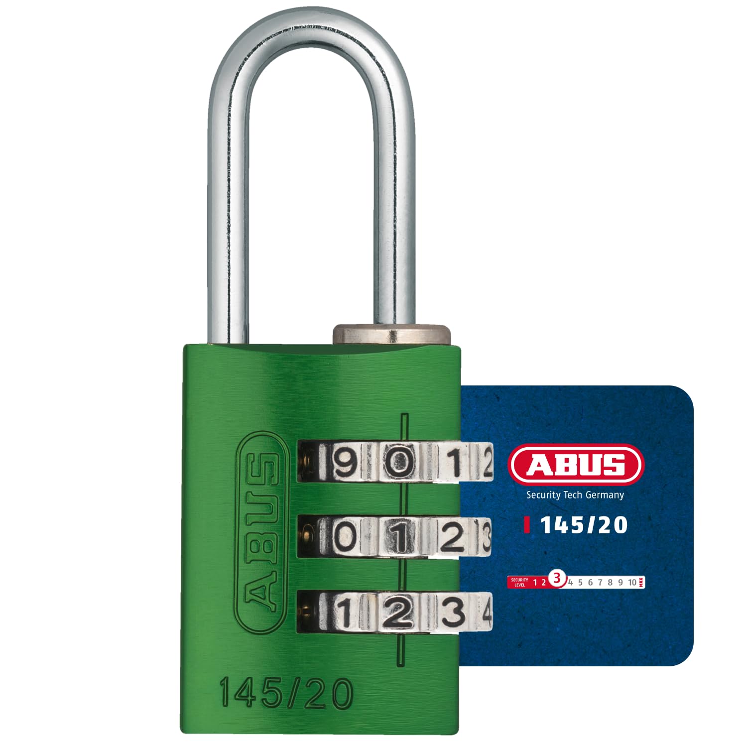 Padlock Combination Aluminum 20mm Green