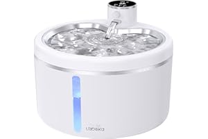 LABEKA Wireless Cat Water Fountain with Stainless Steel Tray, Battery Operated Cat Fountain - 102oz/3L Automatic Pet Water Dispenser, Easy Clean with Motion Sensor for Cats, Dogs