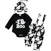 BeQeuewll Newborn Baby Boy Mardi Gras Outfit Letters Print Romper Striped Suspender Pants Overalls 3pcs Carnival Clothes Set