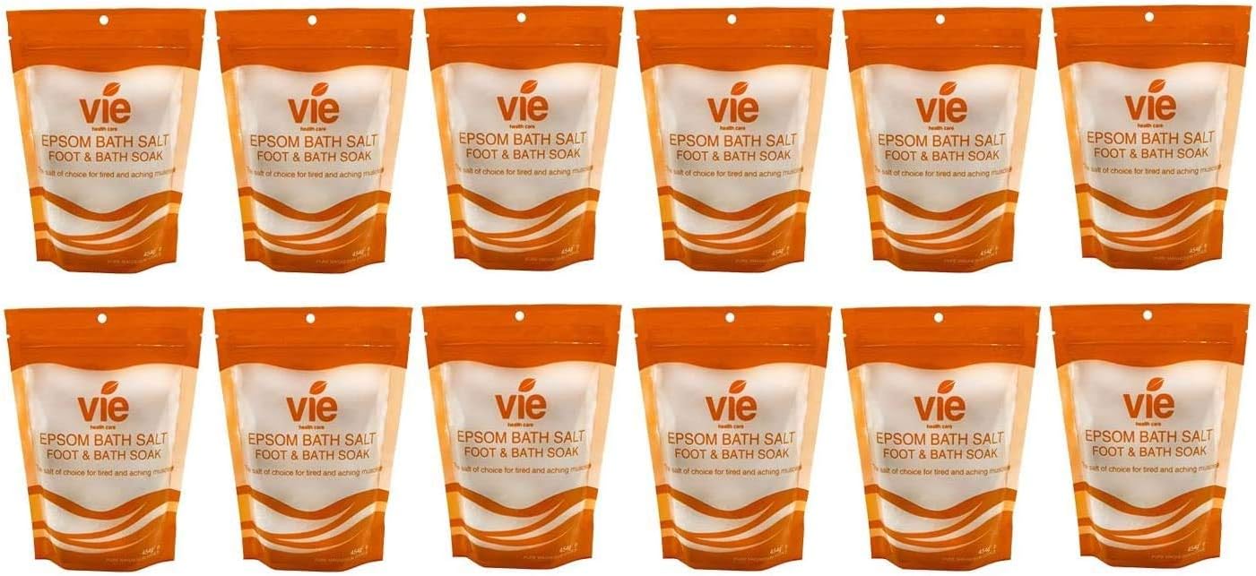 VIE Healthcare Epsom Salts Pouches, Pack of 12, 454g