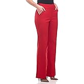 REKKUNA Women's Stretchy Wide Leg Pull-On Dress Pants with Pockets