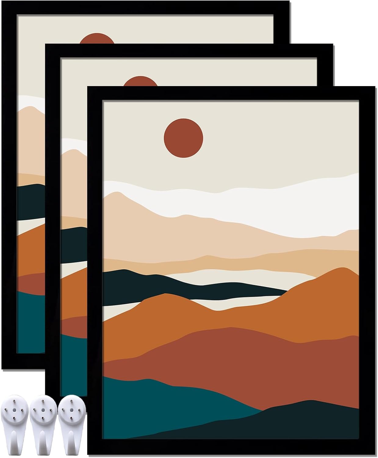 Photo Albums, Frames & Accessories - ijuerybai Black 14x18 Picture Frame Set of 3, High Transparent Frame for 14 By 18 Photo Collage Canvas Poster Size Wall Mount and Tabletop Horizontally Vertically (Black, 14 x 18 inches)