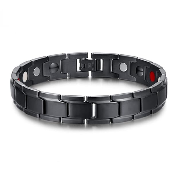 SSC Magnet Armband Edelstahl | Schwarz oder Silber | Magnetarmband (2000+ Gauss) | antiallergener Schmuck (316L Chirurgenstah