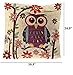 Set of 4 Sofa Pillow Covers, YIFAN Pillowcase Chair Pad Pouch Throw Pillowslip for Home Office Wedding Christmas Party Decor-Owl