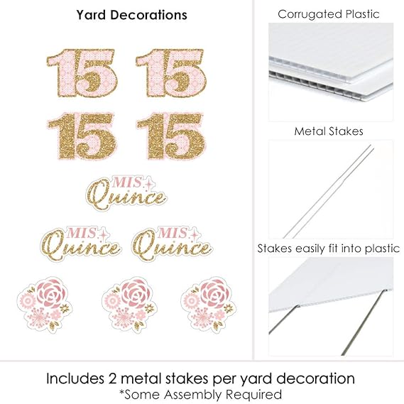 Amazon Com Mis Quince Anos Lawn Decorations Outdoor