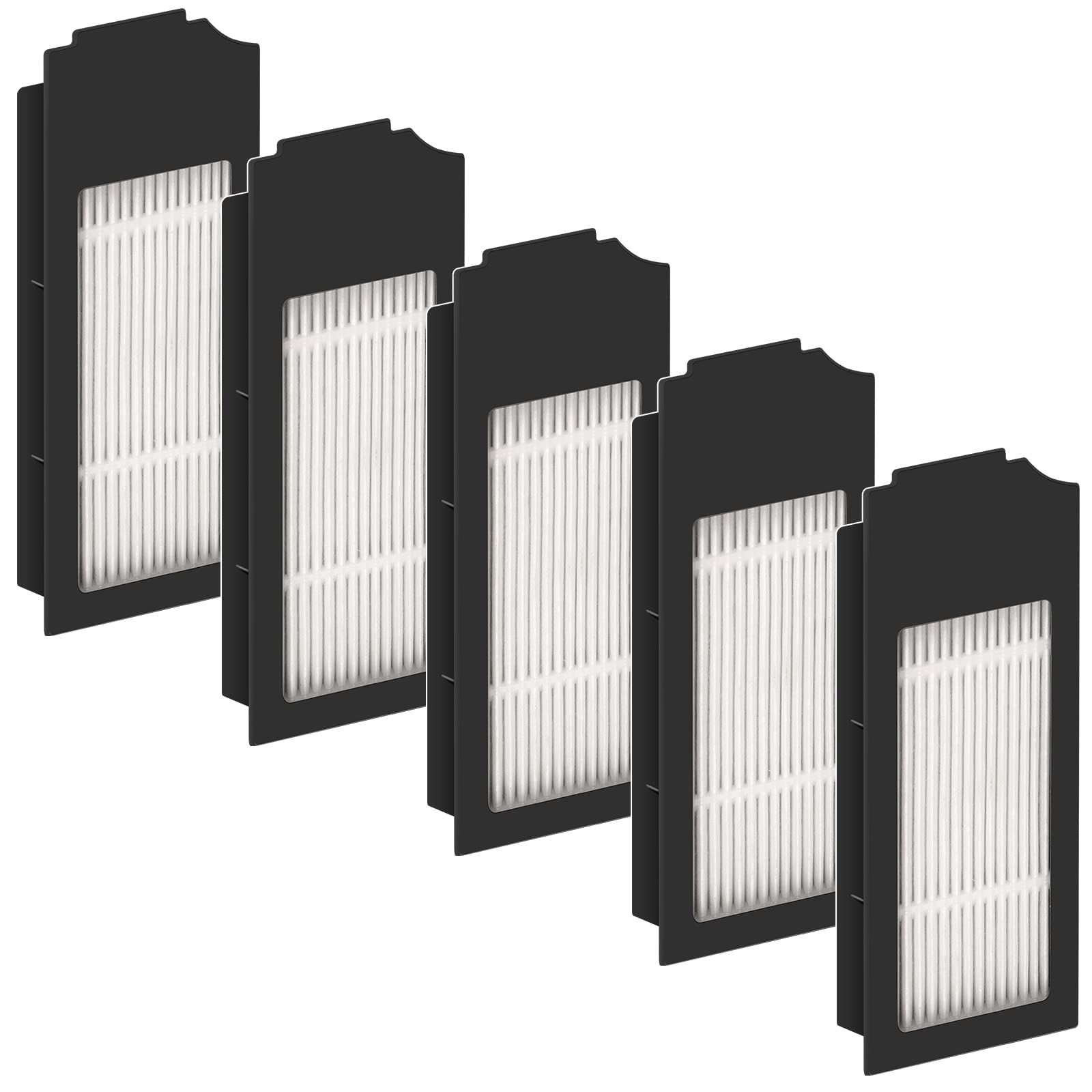 Photo 1 of (5 Pack) N20 Plus HEPA Filter Compatible With ECOVACS DEEBOT N20 Plus/ N20 Pro Plus/ X1 Omni/ T10/ T10 Plus/ T10 Turbo/ T10 Omni, Robot Vacuum Filter Kit, Replacement Filters Accessories, Black
