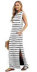 GRECERELLE Womens Summer Casual Round Neck Split
