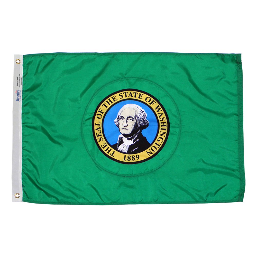 Photo 1 of Annin Flagmakers Washington State Flag USA-Made to Official State Design Specifications, 3 x 5 Feet (Model 145760)