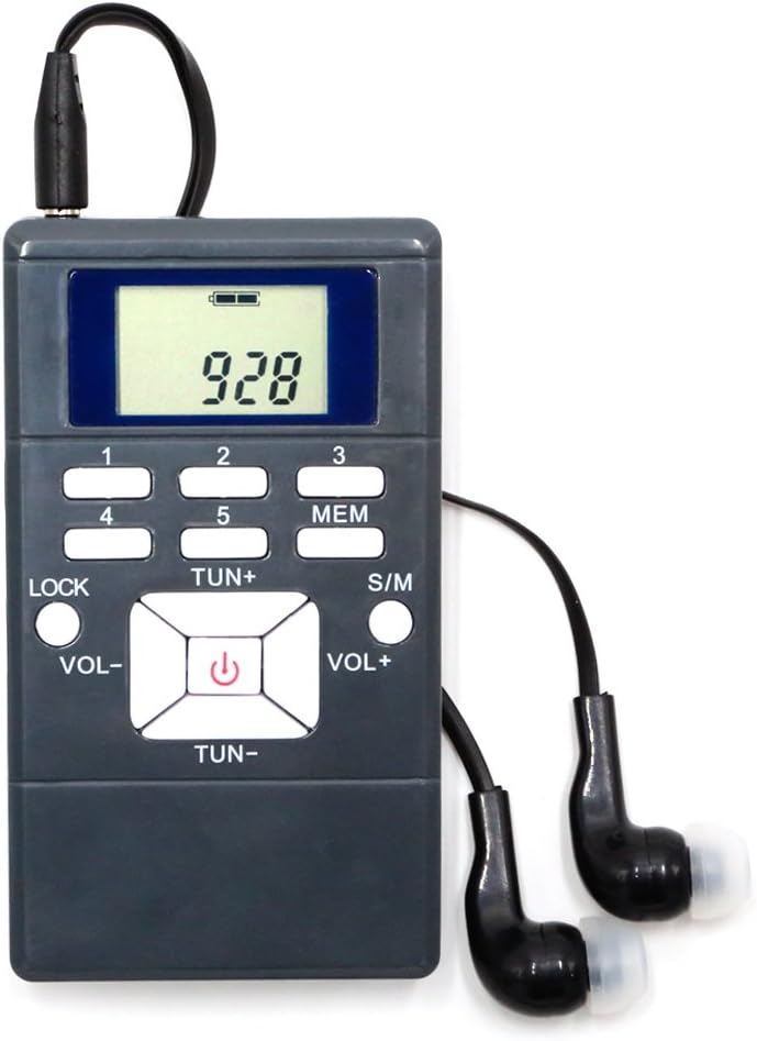 Pocket Radio, Digital FM Radio Portable Digital Tuning Stereo Radio with Earphone for Walk (Grey)