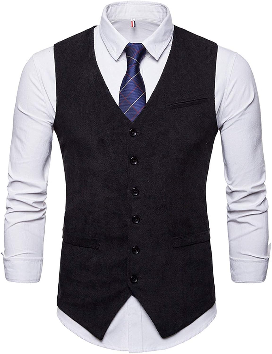 Alovelycloud Mens Corduroy Suit Vest Mens Formal Wedding Dress Vests