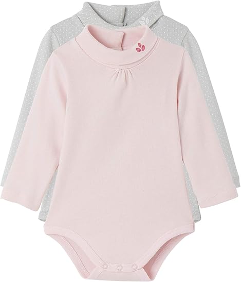 Vertbaudet Lot De 2 Bodies Bebe Col Montant Gris A Pois Rose Pale 36m 94cm Amazon Fr Vetements Et Accessoires
