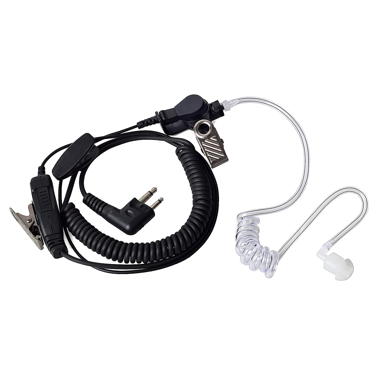 HYS Walkie Talkie Earpiece Compatible with Motorola CLS1110 CP200 CP040 CP1200 GP300 Radio, Acoustic Tube Security Headset with PTT Mic (TB08M-1)