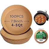 SIUDANGKA Air Fryer Liners for Ninja Air Fryer, 100 Pcs Disposable Paper Liner for most 4-8QT AirFryer