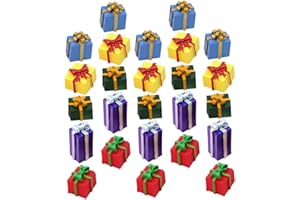HONMEET 40pcs Resin Miniature Christmas Figurines Resin Mini Boxes Ornaments for Dollhouse Craft Accessories