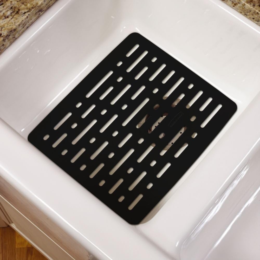 Amazon Com Rubbermaid Rowekamp 1g1706bla Sink Mat Sm Black Under Sink Organizers Kitchen Dining