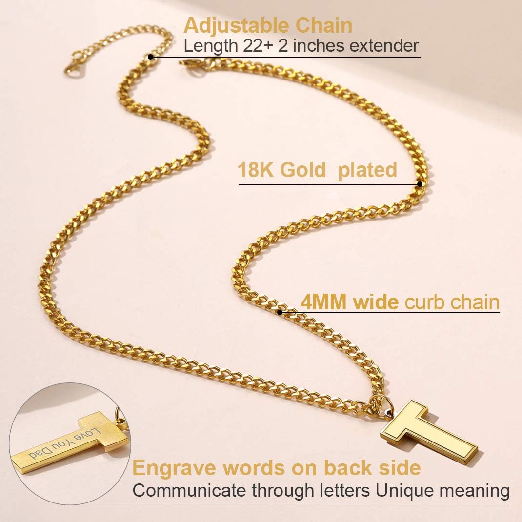 GoldChic Jewerly S Initial Gold Chain for Boy Big Letter Pendant Statement Jewellery Gifts For Sports Men - Image 5