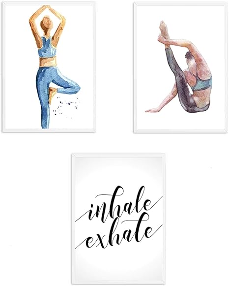 Amazon 息を吐き出す白黒ポスターミニマリストキャンバスウォールアートキャンバスプリント装飾ヨガ絵絵画北欧の部屋の装飾フレームなし24 X36 60x90cm 3 ウォールステッカー オンライン通販