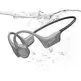 DOOGEE Bone Conduction Headphones, IP68 Waterproof Swimming Headphones Wireless Bluetooth 5.4, Skin Friendly Silicone, 32GB MP3, Sport Open Earphones for Underwater Swimming, Running, Cycling (Gray)