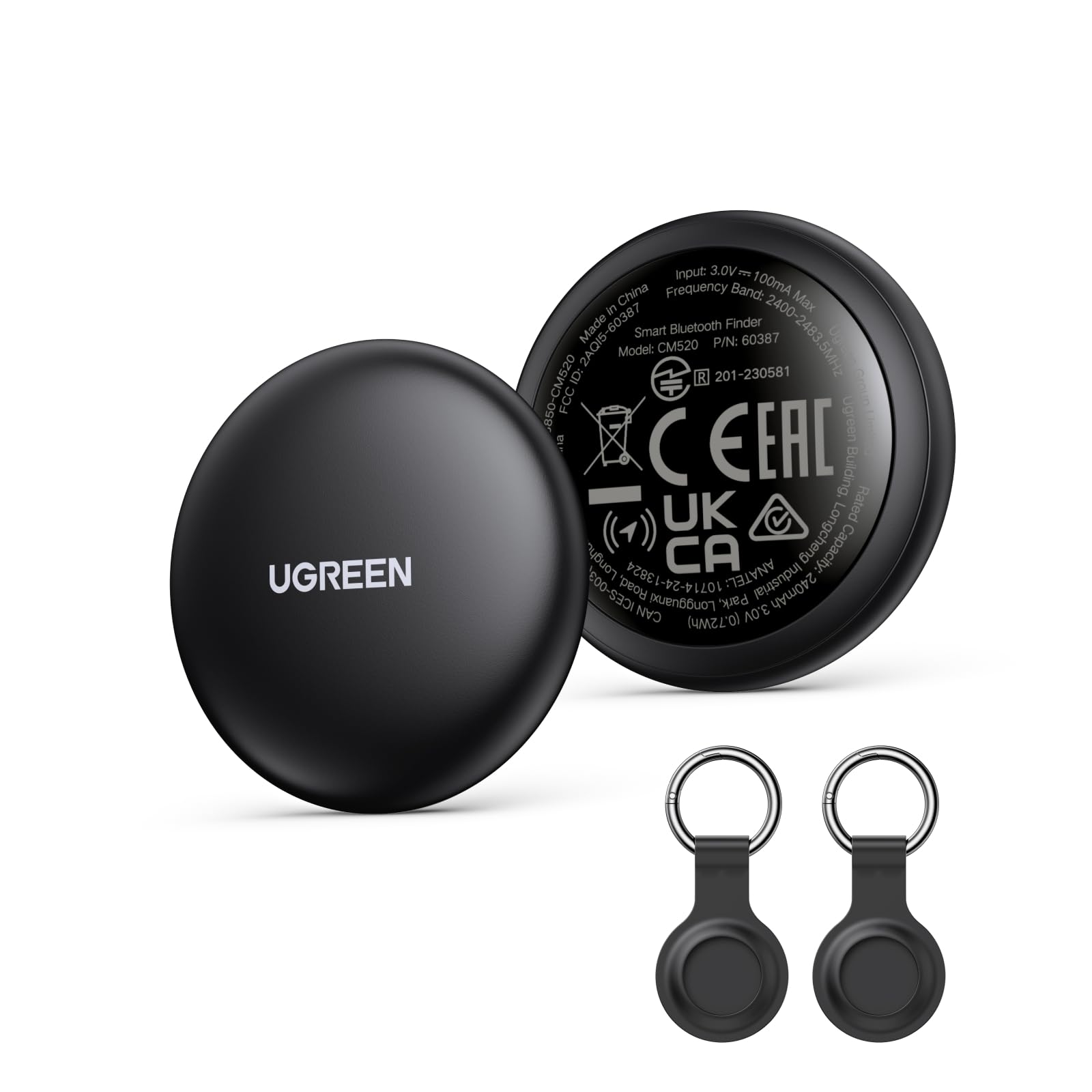UGREEN FineTrack Mini kompatibel mit Apple Find My (nur iOS), 18 Monate Auswechselbare Batterie, Smarttag mit 80dB Piepton, Bluetooth Tracker für Rucksack, Schlüssel, Koffer, Reisepässe (1 Pack)