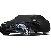 Car Cover Fit for 2008-2026 Mercedes Benz C-Class C300 C350 C400 C450 Black | Waterproof Full Exterior Cover Sun Rain Protection with Door Zipper and Cotton Lining
