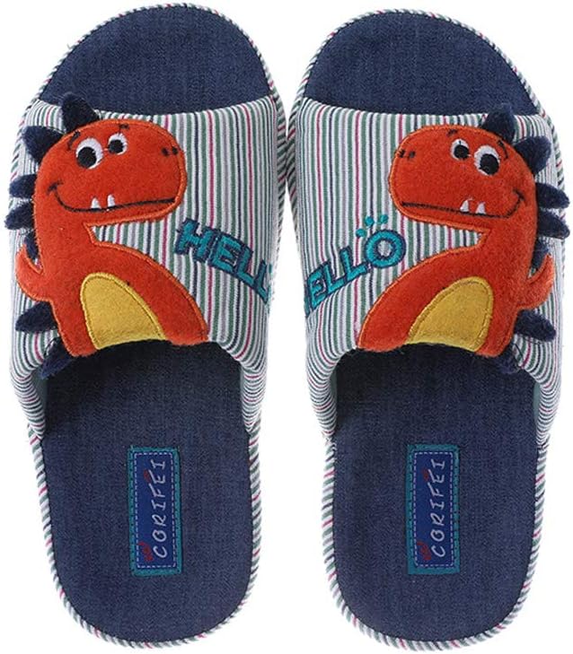 Coralup Kids Cotton Indoor Unicorn Slippers Shoes Home Anti-Slip Dinosaur Slipper for Boys and Girls Size 11.5 UK Child to UK 2.5