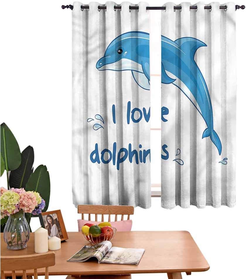 dsdsgog Drapes for Kitchen Cartoon Ocean Animals Covering for Kitchen Bedroom