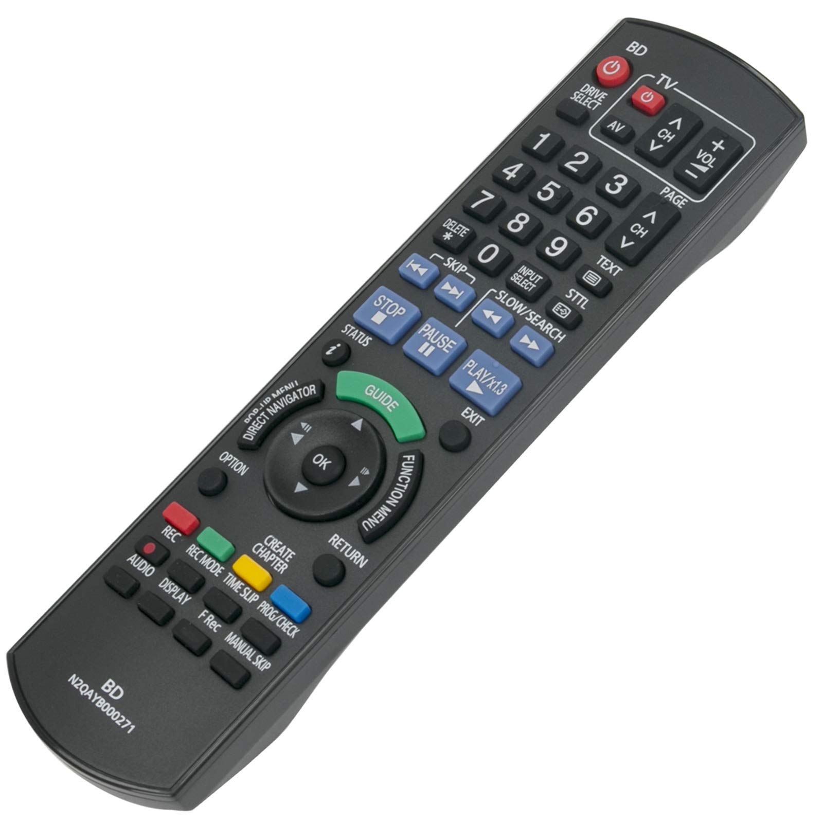 VINABTY N2QAYB000271 Replacement Remote Fit for Panasonic Blu-ray Disc Recorder DMR-BW500 N2QAYB000273 N2QAYB000293 N2QAYB000234 N2QAYB000272