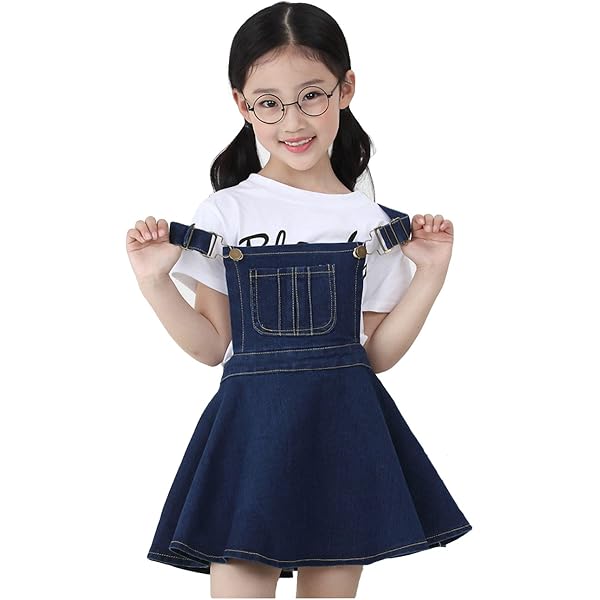 KIDSCOOL SPACE Robe en Jean pour Filles, Jupes Courtes