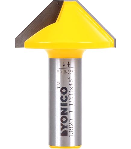 COYG　353550 Yonico V Groove Flat Bottom Router Bit 2-Inch Diameter 45 Degree 1