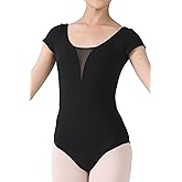 Dance Elite - Seraphina - Cap Sleeve Dance Leotard with Mesh Deep V For Women