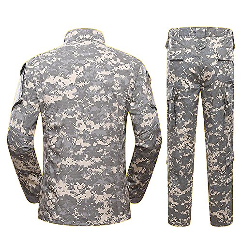 H World Shopping Men Tactical BDU Combat Uniform Jacket Shirt & Pants Suit for Army Military Airsoft Paintball Hunting Shooting War Game ACU (M)