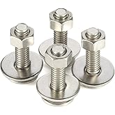MewuDecor 5/16-18 x 1" Carriage Bolts and Nuts Kit, Round Head Square Neck Screws, Stainless Steel 18-8 (304), 10 Sets