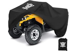 XYZCTEM Waterproof ATV Cover, Heavy Duty Black Protects 4 Wheeler from Snow Rain or Sun, Large Universal Size Fits 103 inch for Most Quads