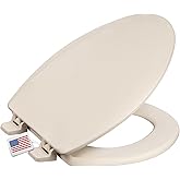 Centoco Heavy-Duty Elongated Toilet Seat, Wood Core with Scratch-Resistant Plastic Finish, Won't Crack or Fade, Residential, 