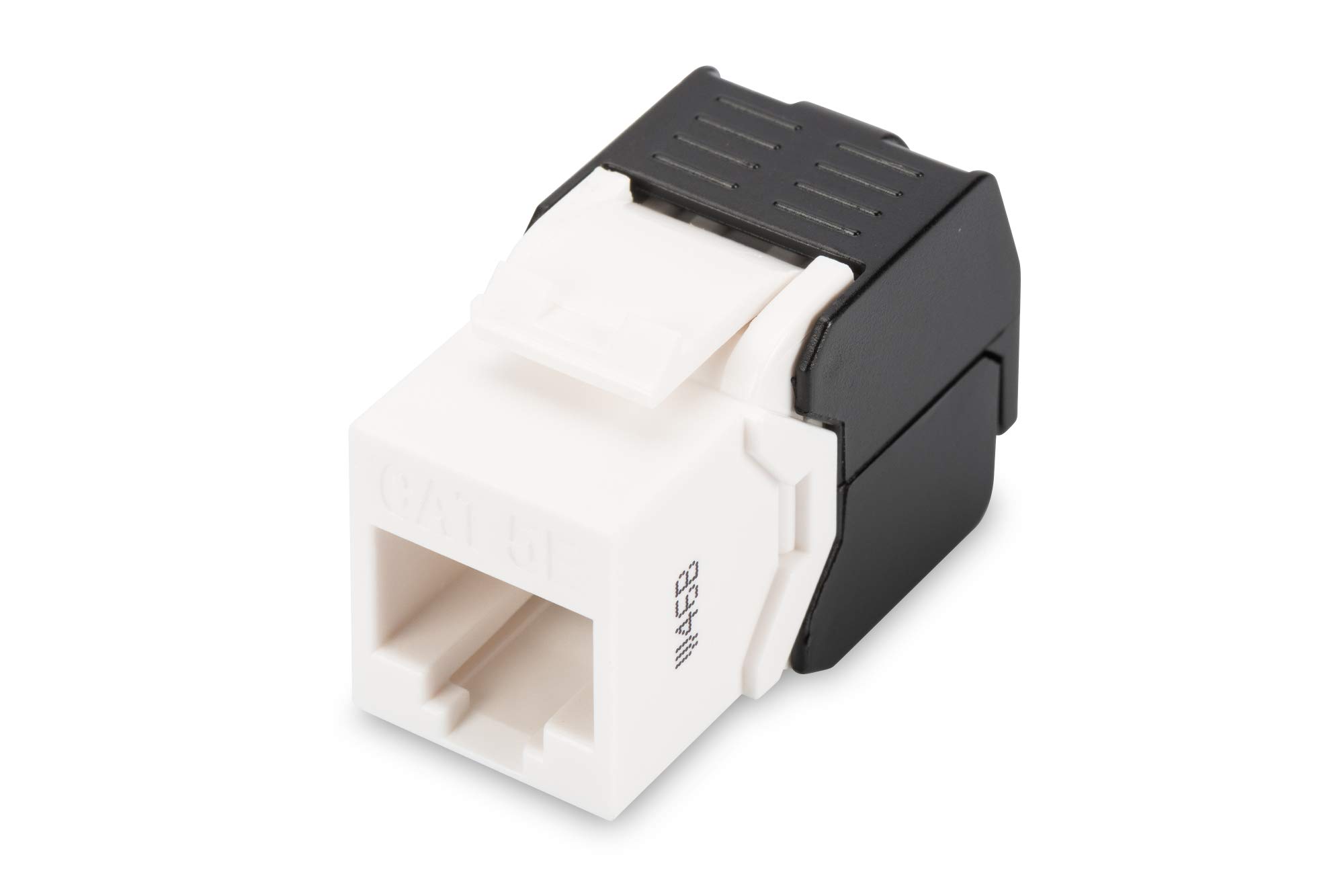 DIGITUS Keystone module Cat-5e unshielded - RJ45 jack - 100 MHz 1GBase-T - AWG 26-22 - Tool-free mounting - White — image 1