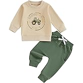 MAYUMMPY Baby Boy Girl Sweatsuit Tractor Clothes Letter Long Sleeve Sweatshirts Sweatpants Toddler Fall Winter Outfits