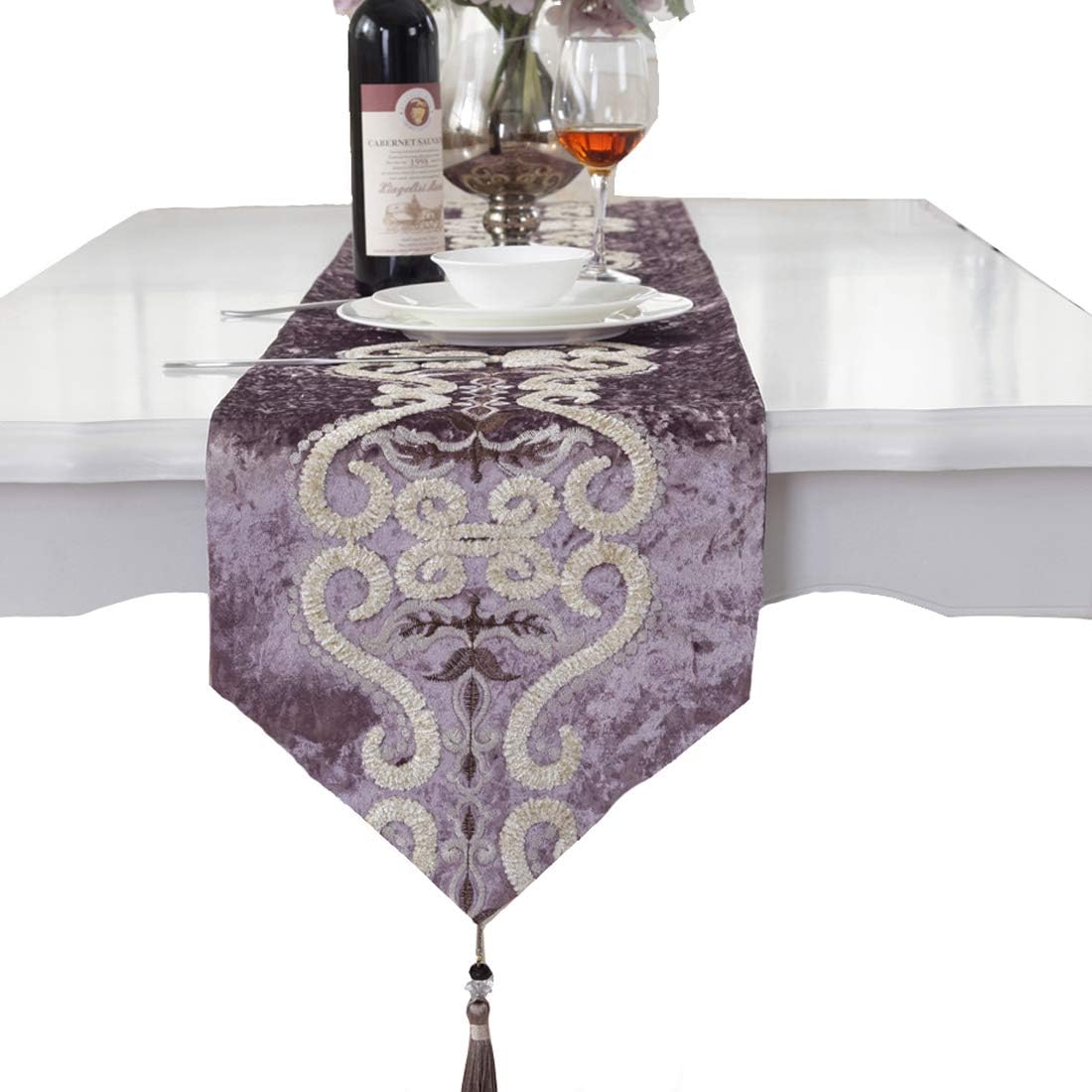 Best purple lace table runner