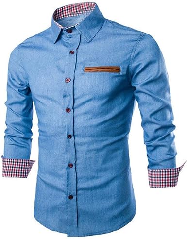 RYTEJFES Camisas De Negocios Vestir Formales Camisa De Casual ...