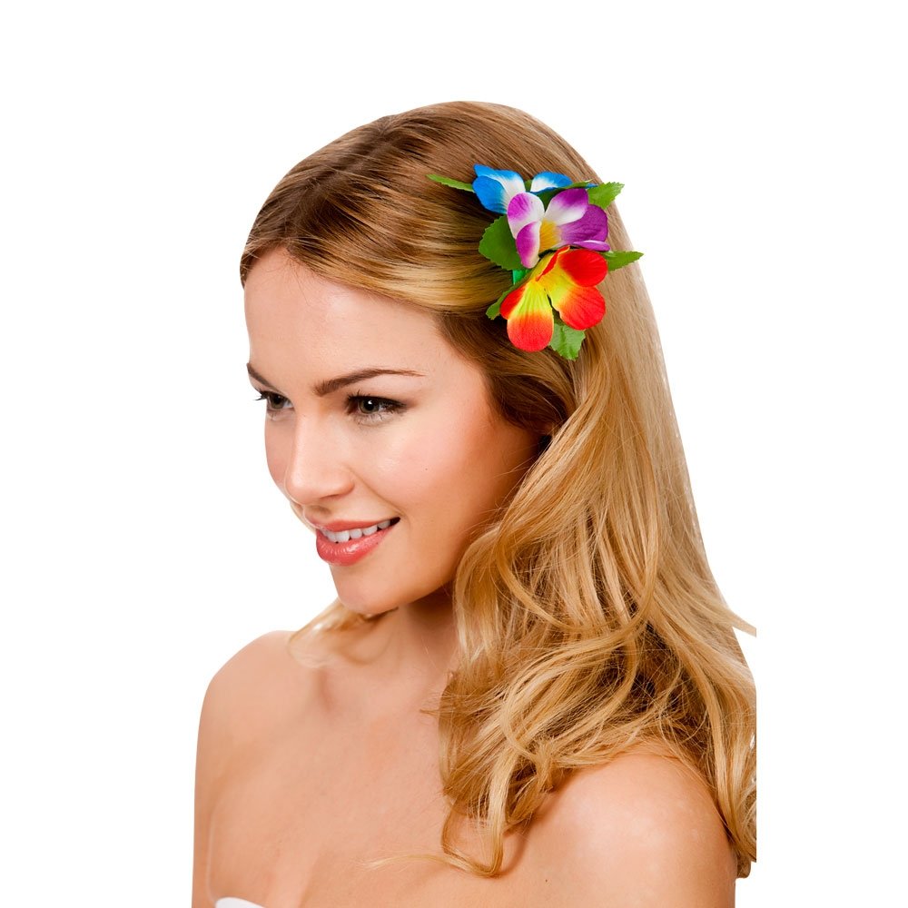 Adult Hawaiian Multi Colour Hair Clip Accessory