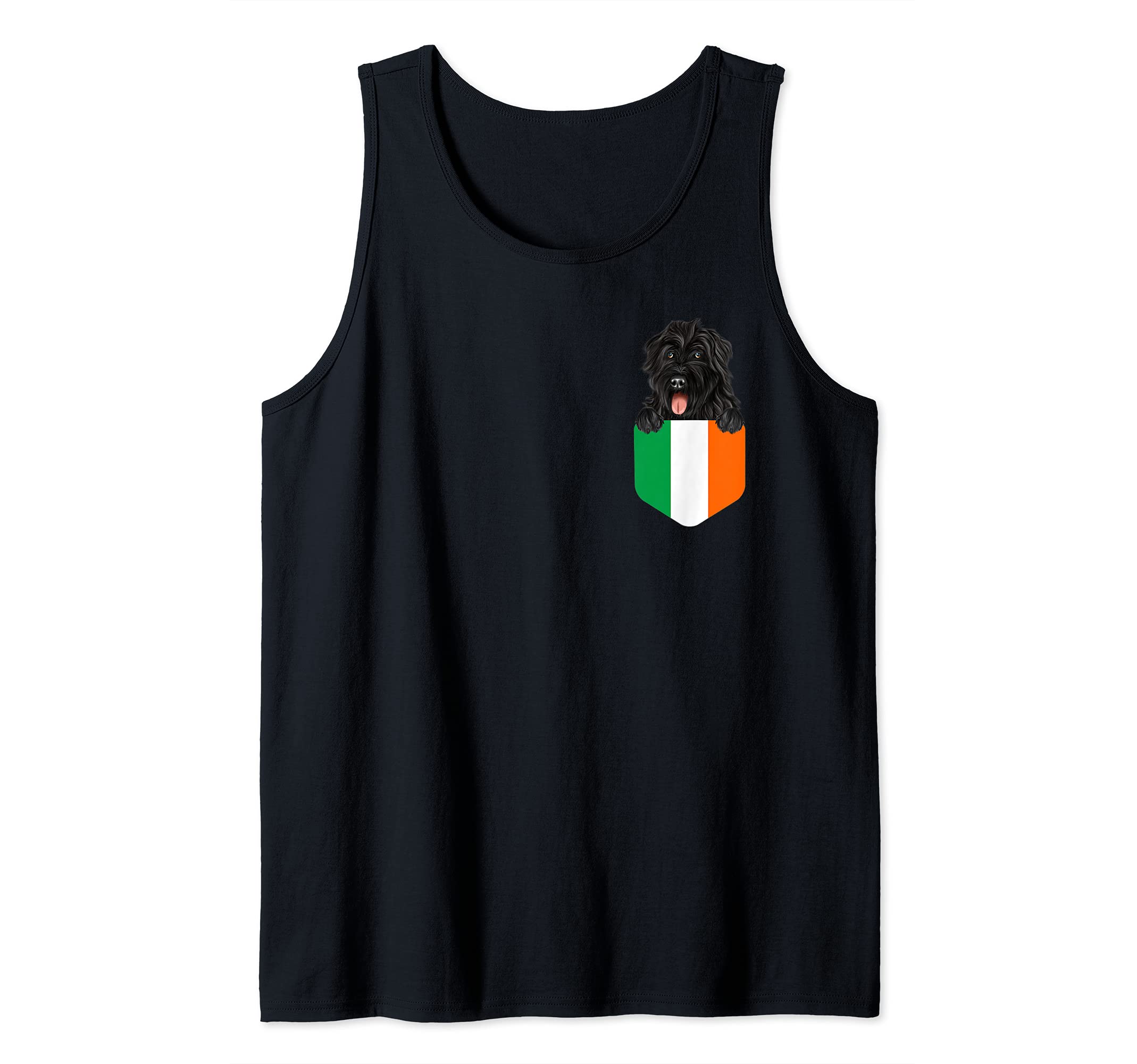 Ireland Flag Bouvier des Flandres Dog In Pocket Tank Top