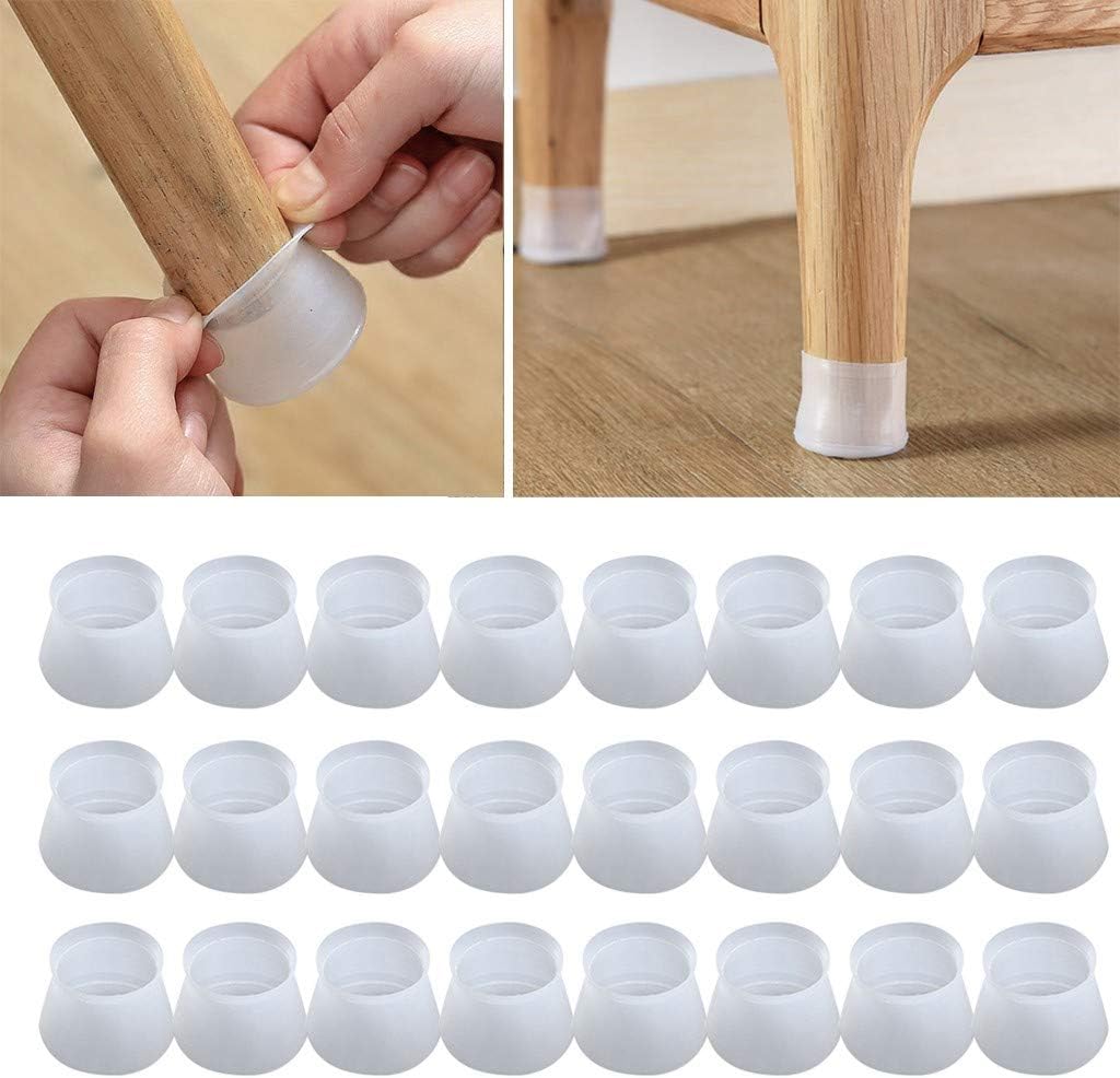 Eisenwaren 24 PCS Stuhl-Bein-Kappen Silikon Stuhlbeinkappen Silikon