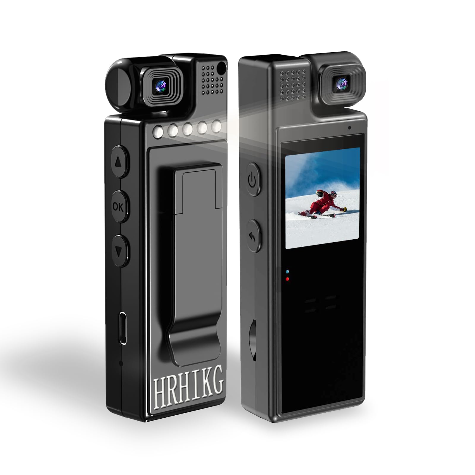 Photo 1 of HRHIKG Body Camera Mini Bodycam, Portable Cameras Wearable Personal Camcorder with 1.3in Screen, 1080P HD Night Vision Motion Detection No Need WiFi Rotating Lens Sport Camera for Travel Enforcement
